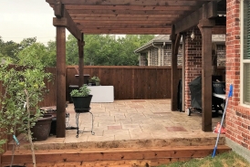 Pergola with Stamp and Stain Concrete