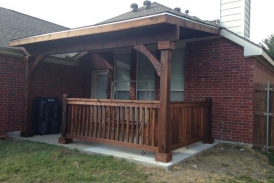 Flat Patio Cover with Handrail_