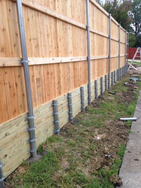 8' Side by Side Cedar with Treated Pine Retaining Wall